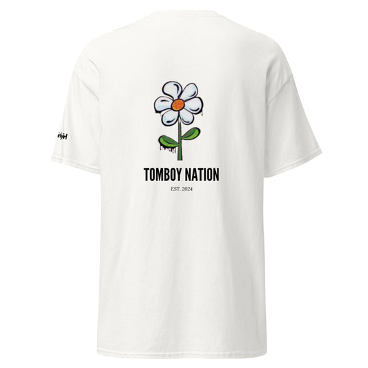 Tomboy Nation White Flower Tee
