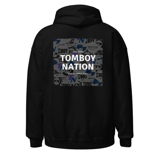 Tomboy Nation Black Overlap Hoodie