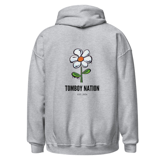 Tomboy Nation Grey Flower Hoodie