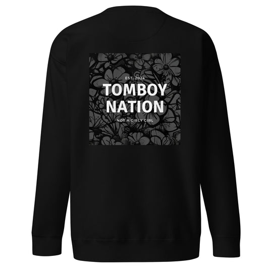 Tomboy Nation Black Flower Crewneck