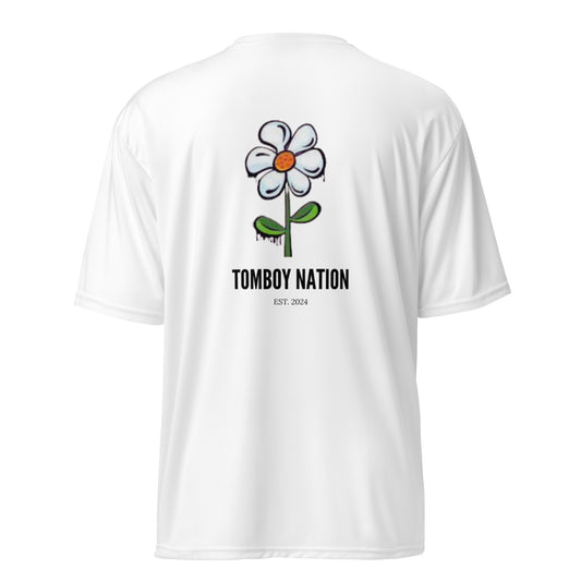 Tomboy Nation White Workout Flower Tee