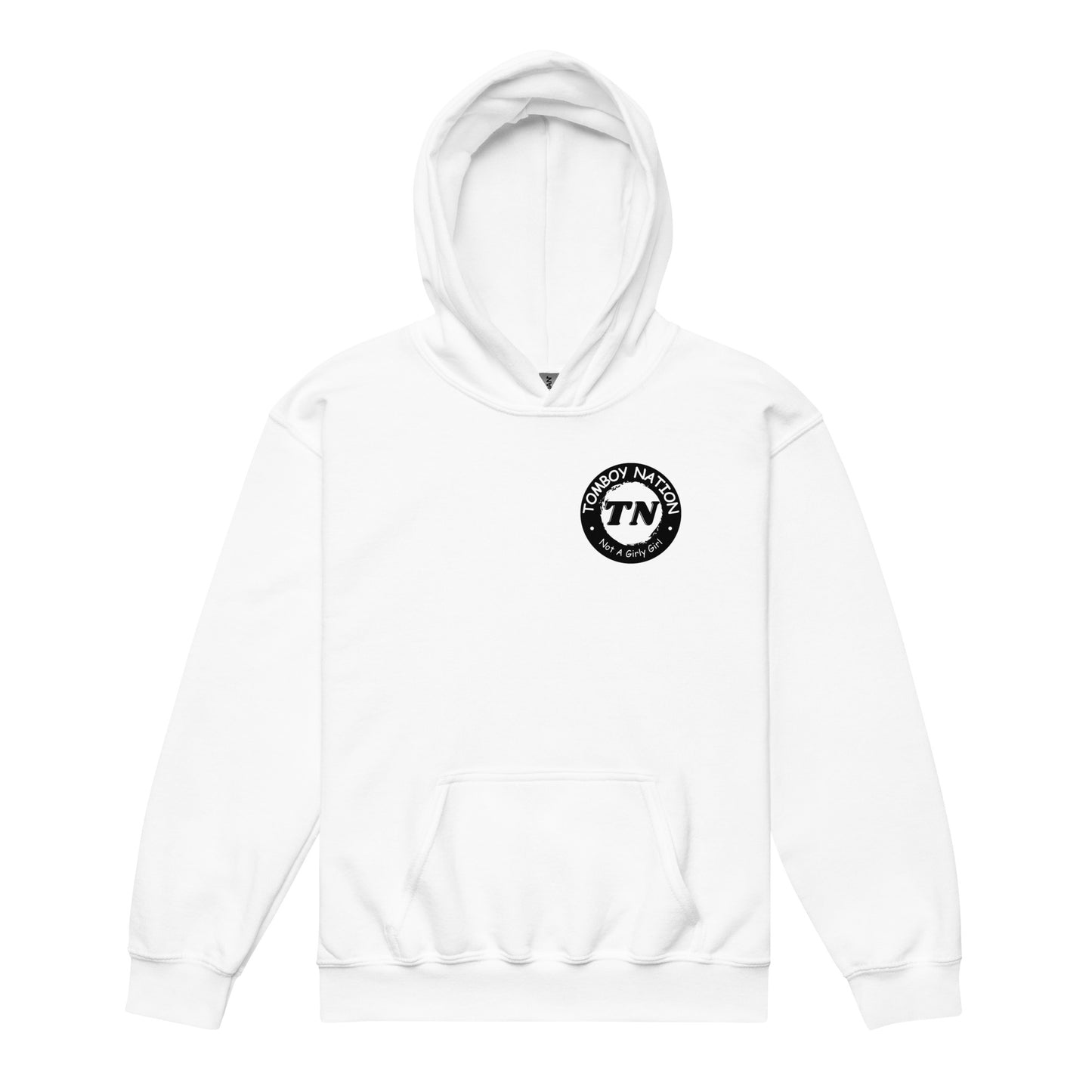 Big Kids Tomboy Nation White Flower Hoodie